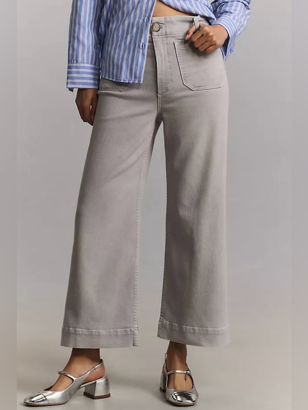Maeve Colette High-Rise Wide-Leg Cropped Jeans